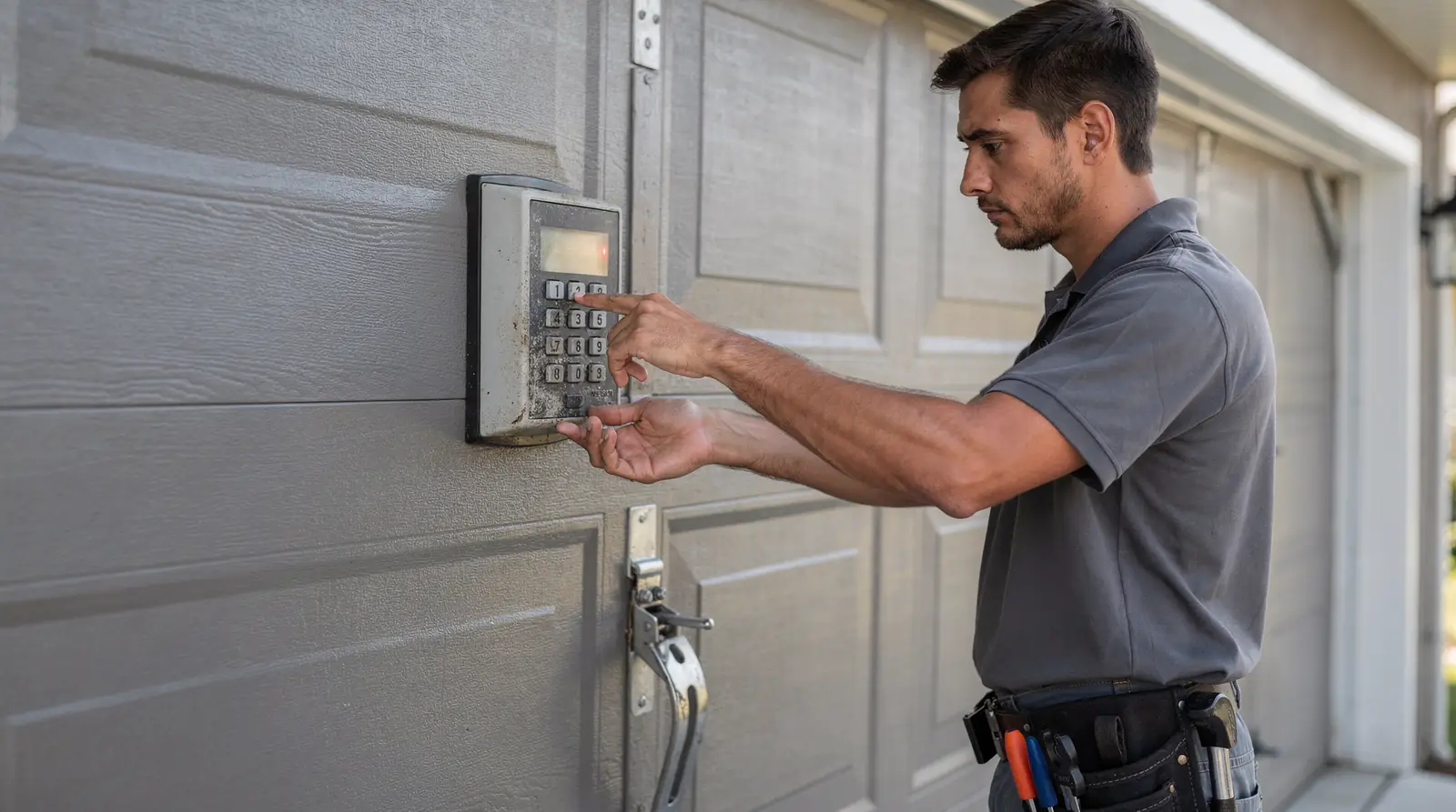 If the keypad still fails after battery replacement, professional garage door keyless entry repair may