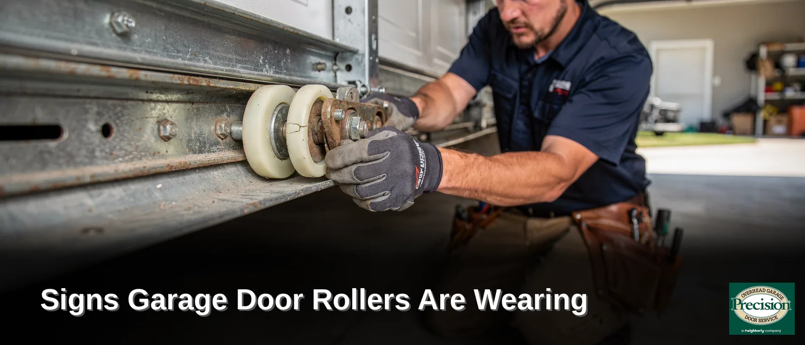 Unusual grinding or squeaking noises are the most common early indicator of worn rollers