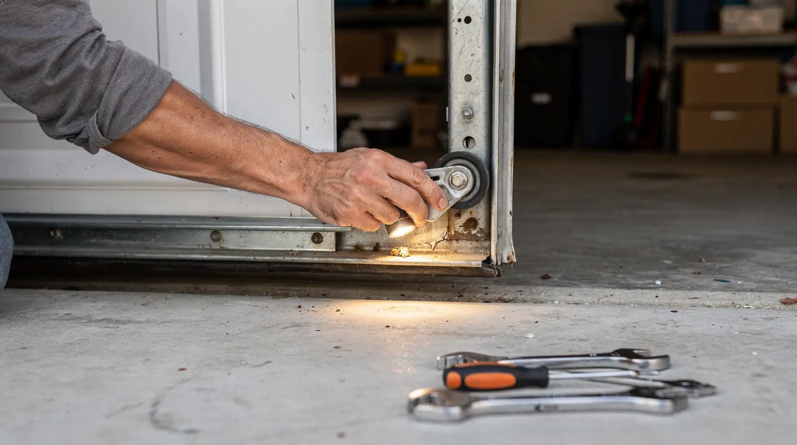 How do I troubleshoot a stuck garage door